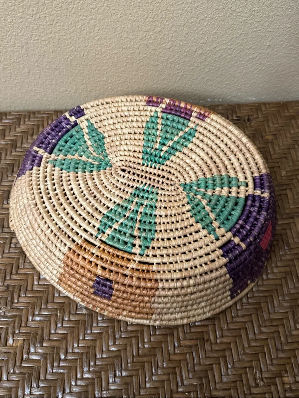 Vintage Basket Woven Colorful Design